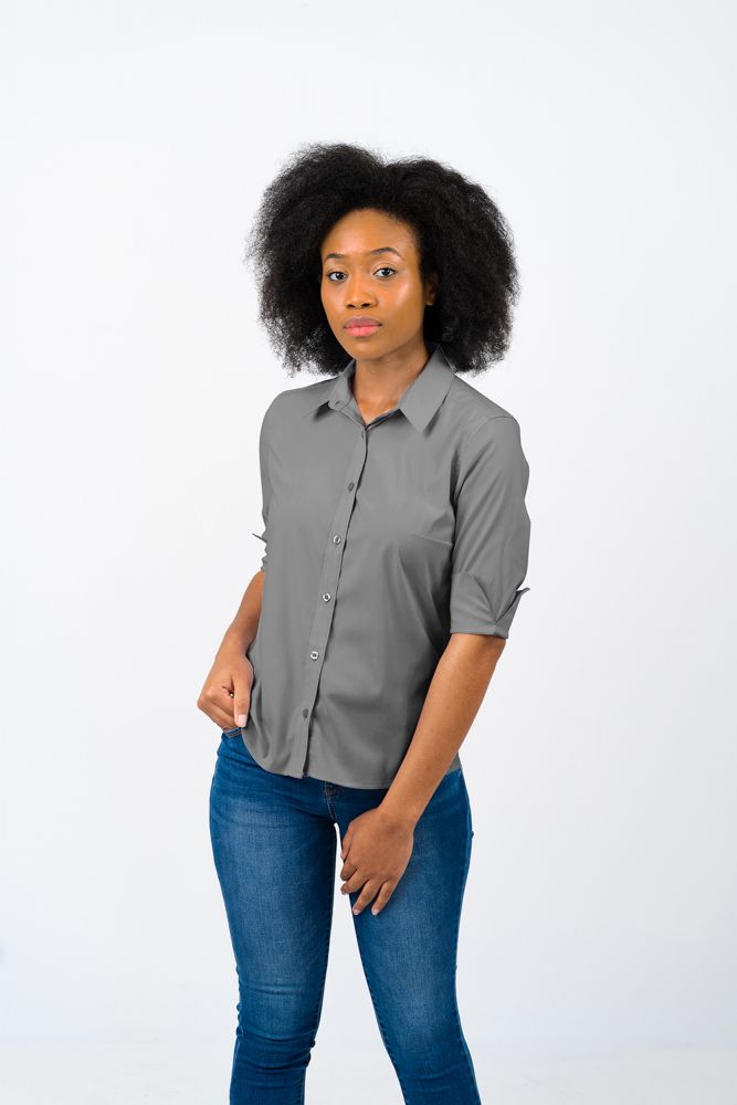 Women’s Deluxe Woven Stretch Shirt: Long Sleeve